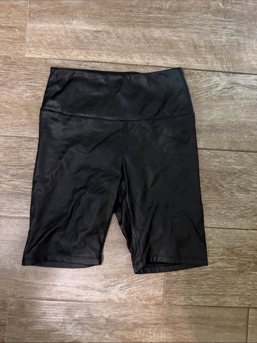 bebe Black High-Rise Bike Shorts stretchy